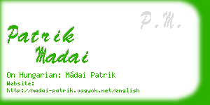 patrik madai business card