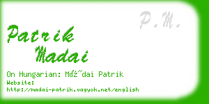 patrik madai business card